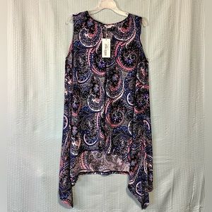 NWT Pink and Blue Sleeveless Tunic- medium